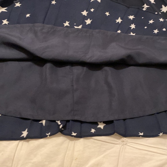 J. Crew navy pleated polyester skirt with white stars - Picture 4 of 8